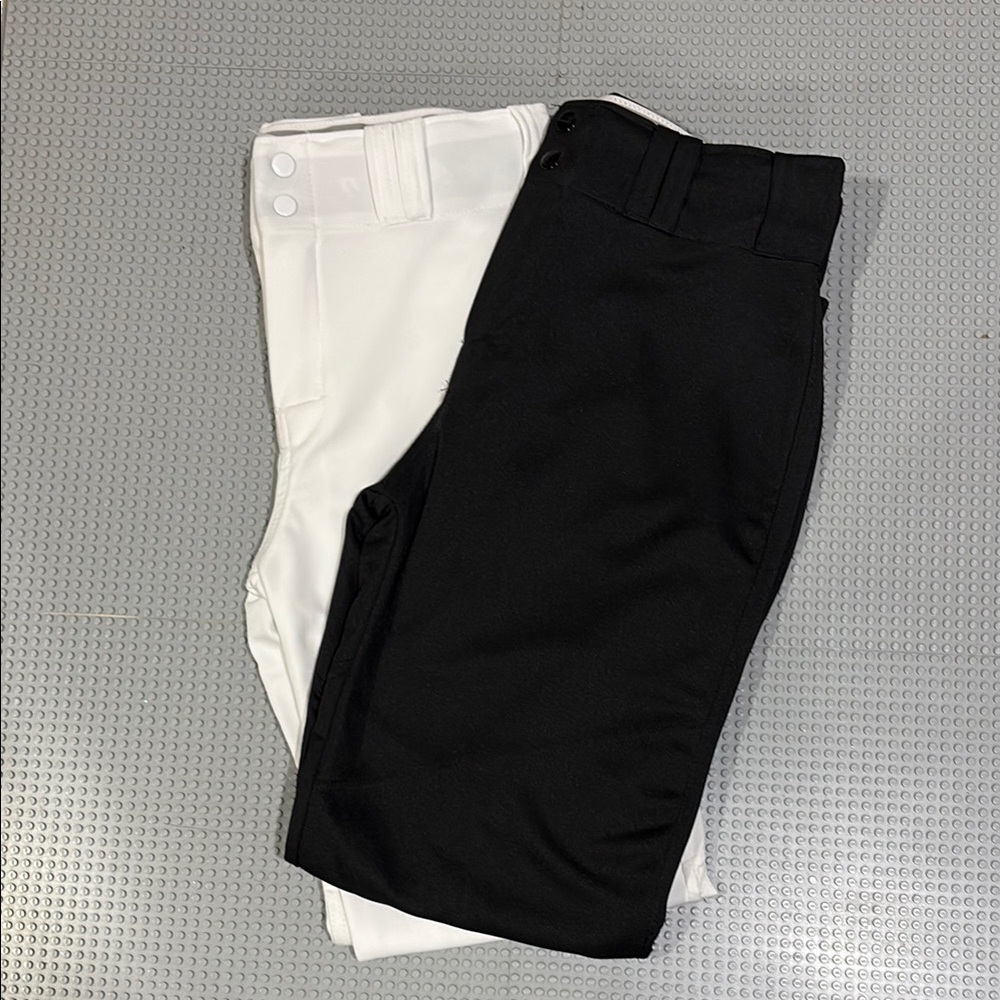 ⭐Alleson Youth XL Baseball Pants – 2 Pairs (Black & White) – Great Condition